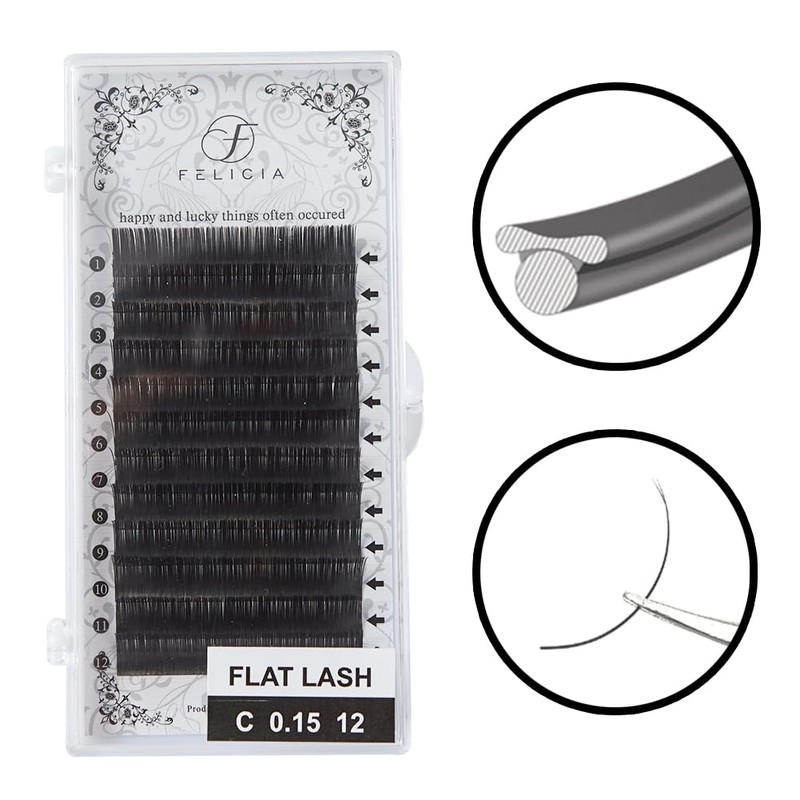 FELICIA Flat Lash Matte Eyelash Extensions Ultra Soft Single Matsueku