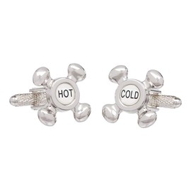 Hot and Cold Tap Cufflinks In Onyx Art Cufflinks Gift Box