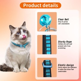 Daryunk Cat Collarwith Bells, 5 Pack Quick Release Cat Collar, Adjustable Kitten Collar, Breakaway Safe Safety Collar, for Kitty, Puppy, Small Dogs Fit, Mix Color