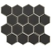MSI Metallic Gray Beveled Glossy Hexagon Glass Tile for Kitchen