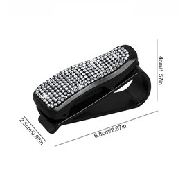 4 PCS Car Sun Visor Glasses Holder, Sunglass clip for car visor,Sunglasses car clip,Diamond Shiny Sunglass Holder, Portable Multifunctional Holder with Ticket Card Holder, Car visor accessories