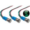 QitinDasen 3Pcs Premium 12mm Momentary Push Button Switch, 12V /