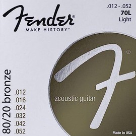 Fender Extremo de bola de bronce 70L 80/20 12-52, cuerdas de guitarra acústica