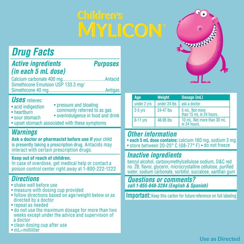 Children's Mylicon All-in-One Tummy Relief Liquid For Indigestion for Kids,