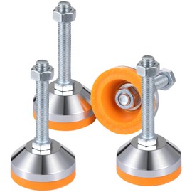 4 PCS Heavy Duty Leveling Feet, Leg Leveler with Base, Adjustable Leveling Feet with M12 Thread, Great Load Capacity for Workbench Machine Cabinet, D60xM12x80