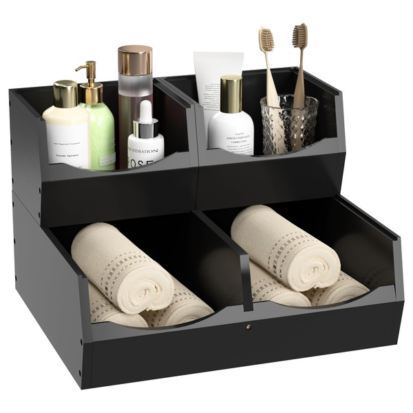 Open Front Stacking Bins Stackable Storage - Multipurpose 3 PC