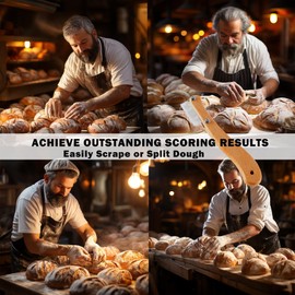 Tereche Bread Making Tools and Supplies - Set of 3 - Danish Dough Whisk and Bench Scraper - Dough Hook with Bread Scraper - Great for Baking Homemade Sourdough, Pizza (red)