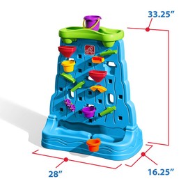 Step2 Waterfall Discovery Wall, Kids Double-Sided Water and Sand Activity Sensory Table, Summer Outdoor Toys, 13 Piece Toy Accessories, For Toddlers 1.5+ Years Old