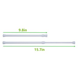 Tension Rods, 4 Pack Adjustable Spring Steel Cupboard Bars Tension Curtain Rod Shower Rod Closet Rod Tensions Rod Extendable Width 9.8-15.7 Inches