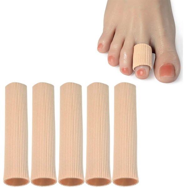 Cuttable Toe Tubes Sleeves 5 Pack, Made of Elastic Fabric
