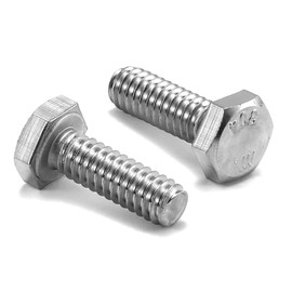 1/4-20 x 3/4" Hex Head Screw Bolt, 10Pcs 18-8 (304) Stainless Steel, Fully Threaded, Plain Finish, by SG TZH