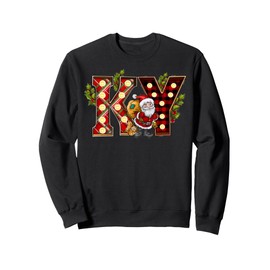Kentucky And Santa Claus Buffalo Plaid Christmas Gifts Sweatshirt