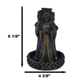 Ebros Gift Wicca Triple Goddess Maiden Expecting Mother and Crone Pagan Decorative Backflow Incense Cone Burner Figurine Sacred Moon Feminist Cycles of The Years Celtic Triune Symbol Sculpture