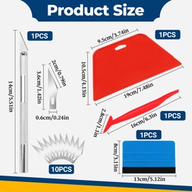 GTNCE 14 Pcs Car Vinyl Wrap Tool Kit, Wallpaper Kit, Wallpaper Smoothing Kit, Felt Squeegee, Trimming Tool, Wallpaper Tools, Vinyl Wrap Application for Car Wrap, Window Film and Wallpaper