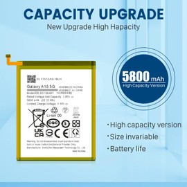 SHENMZ 5800mAh Battery for Galaxy A15 5G with Adhesive & Tools