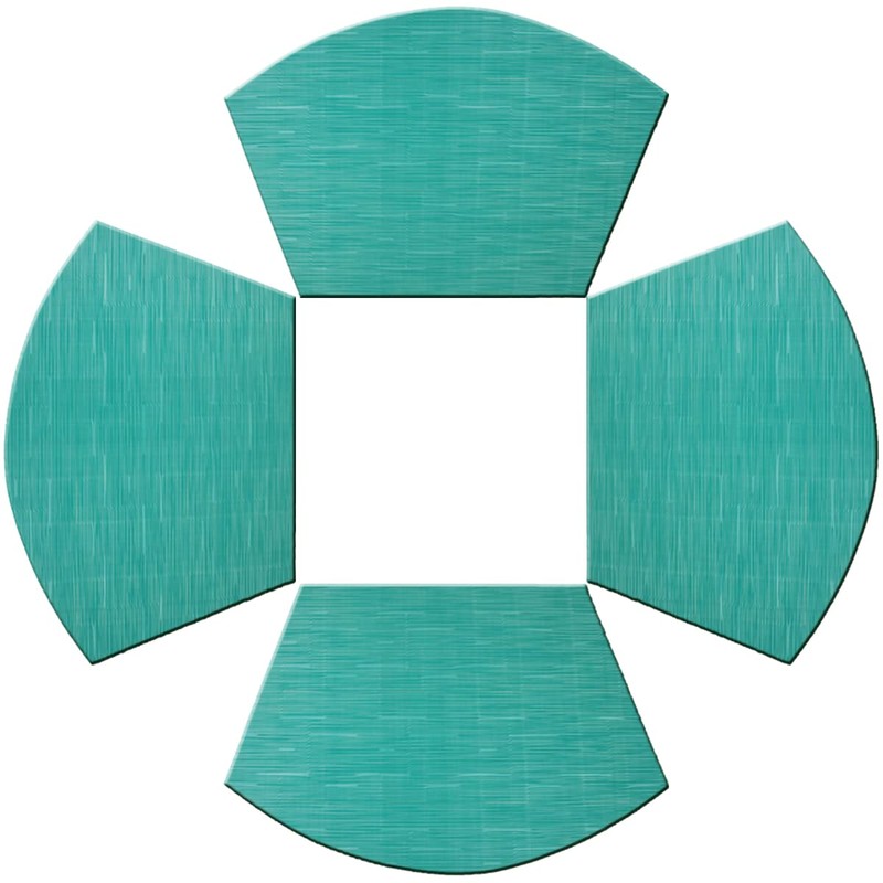 PIGCHCY Wedge Shaped Placemats for Dining Table Cross-Weave Washable Vinyl