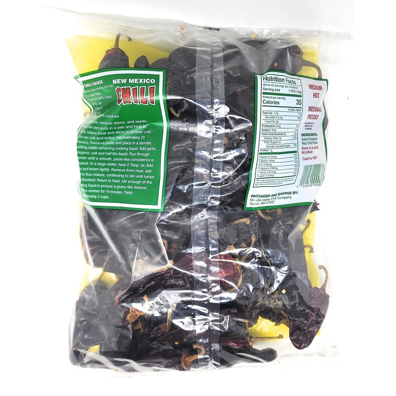 Barker's Dried Red Chili Pods, 16 Ounces - Medium Hot