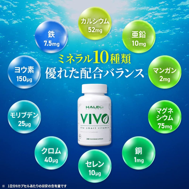 HALEO Multivitamin & Minerals VIVO Naturally Derived Ingredients 32 Types
