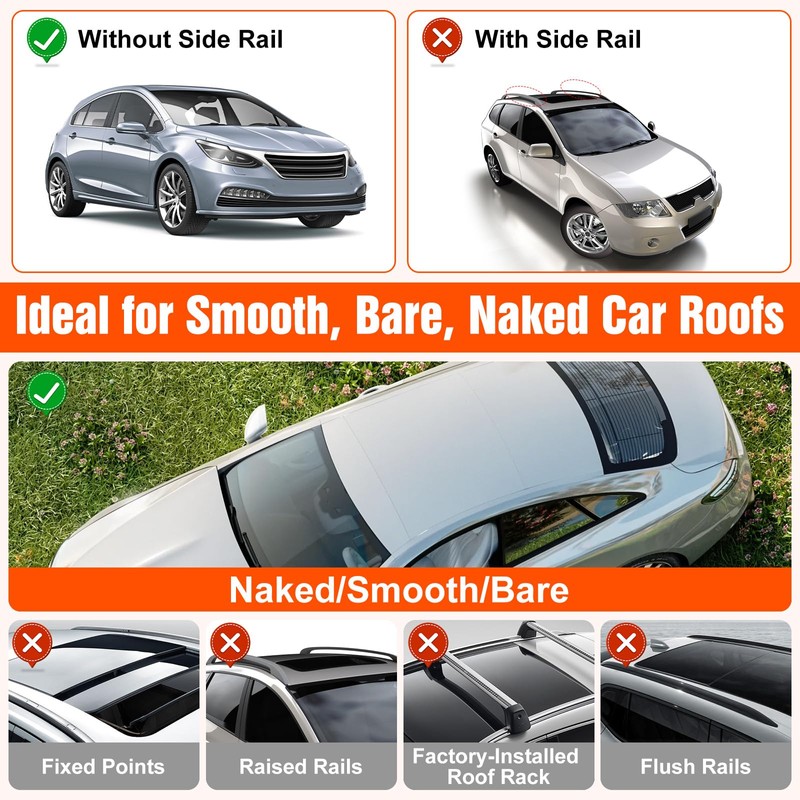 43" Universal Car Roof Rack, Upgraded Adjustable Window Frame Roof