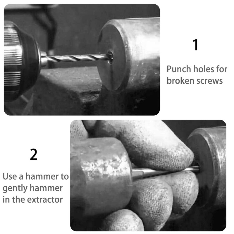 5 Pieces Easy Out Bolt Extractor Set, Straight Fluted Screw
