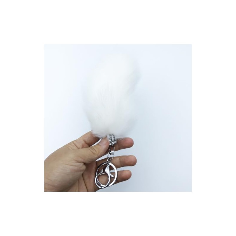 Sqzrpomddy Fox Tail Keychain Pendant Faux Fur Large Fox Fur