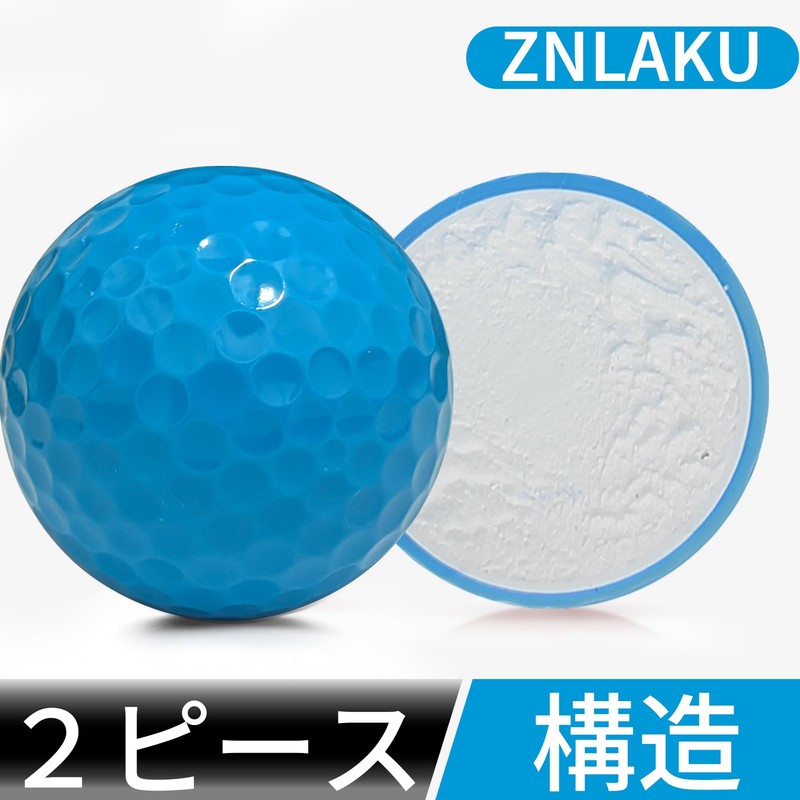 ZNLAKU Golf Balls, Blue Golf Balls, 2-Piece Construction, Color, High
