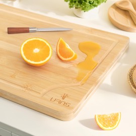 Bamboo Cutting Board, Premium Wood Cutting Board with Deep Juice Groove, Hidden Handles, Perfect for Chopping Meat, Vegetables, Bread and More – Ideal Kitchen Gift for Home Chefs