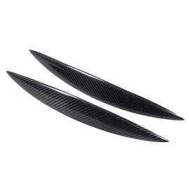 2pcs Carbon Fiber Headlight Eyebrows Left Right Glossy 3K Twill Weave Front Headlight Eyelid for Infiniti G35 V35 2003‑2007
