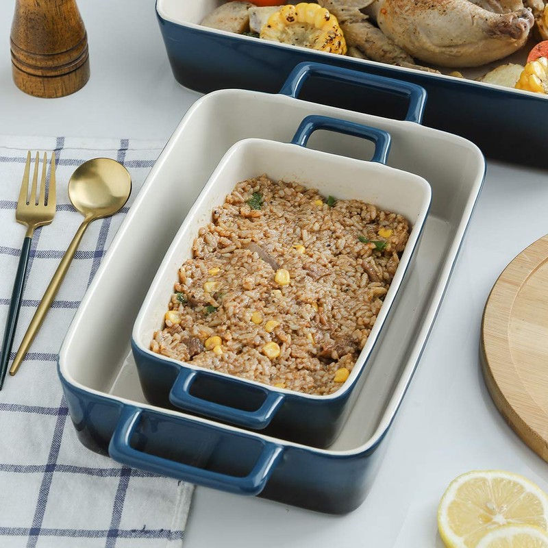 KOOV Bakeware Set, Ceramic Baking Dish, Rectangular Baking Pans Set,