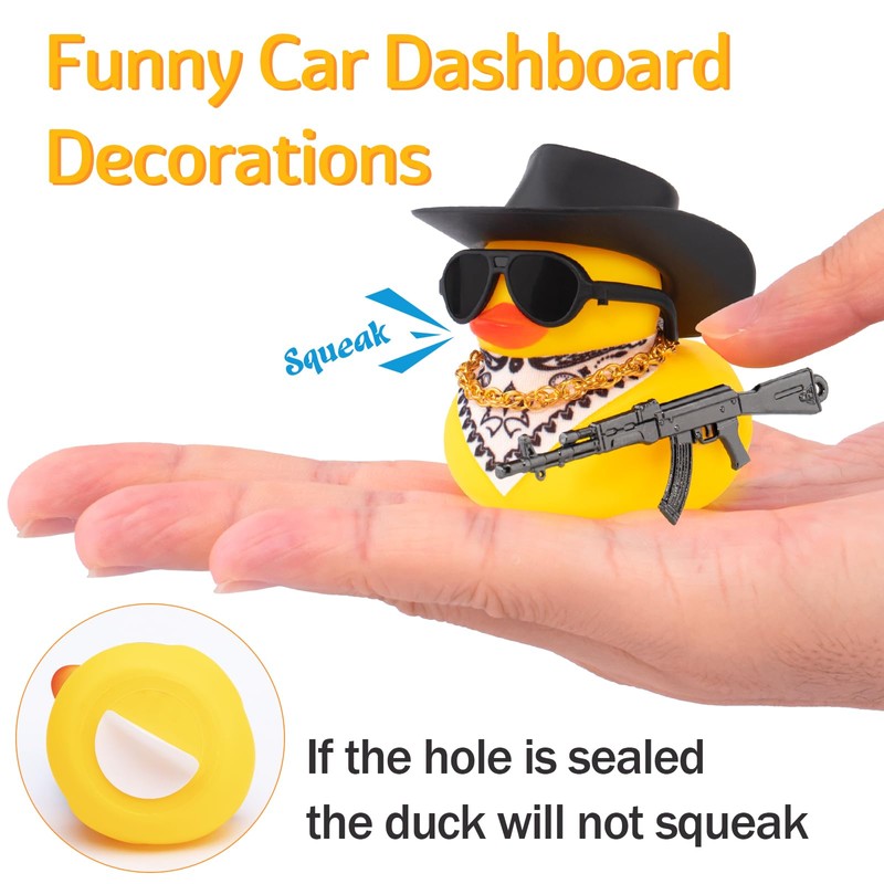 wonuu Car Rubber Duck Ornament Cool Car Accessories Duck Car