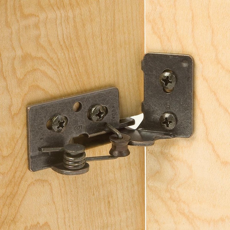 Snap Closing Semi-Concealed Hinges - Nickel (pair) - 1/4 overlay