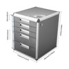IOENC Lockable Document Storage Box, 5-Drawer File Organizer, Office Storage