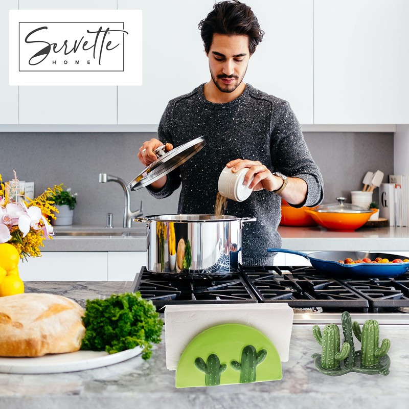 Green Cactus Standing Napkin Holder for Table