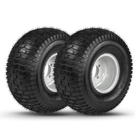 AutoForever 20x10.00-8 Lawn Mower Tire and Wheel, 4 Ply Tubeless Tire, Replacement 4 Lug Trailer Tires and Wheels Rear Tire and Wheel Assemblies, 2.83” Borehole, 2 Pack