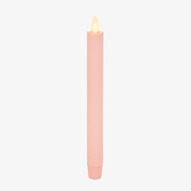 Luminara Flameless Candle Taper (1" x 9.5") Melted Top Real Wax Unscented Remote Ready Timer (Crystal Rose)