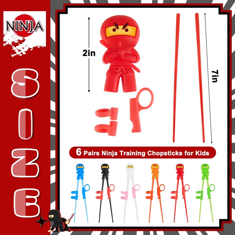 Nuanchu 6 Pairs Ninja Training Chopsticks for Kids Adults Beginners