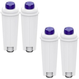 for De'Longhi DLSC002 Water Filter, Filter Accessories for DeLonghi Coffee Machines and Espresso Machines Magnifica S/Evo/Start, Dinamica, Eletta Explorer, Primadonna Soul/Class (Pack of 4, White)