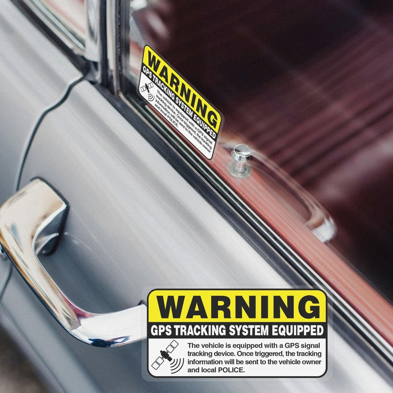 Warning GPS Tracking System Equipped Car Sticker 4x2 Inches Anti-Theft