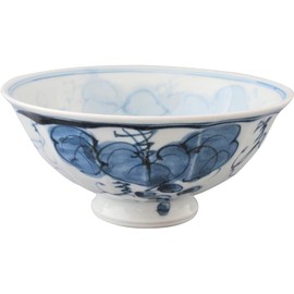 Hasami ware one saitō Kilns, Lightweight Rice Bowl (Large) Inside and Outside Grape Blue