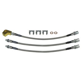 Inline Tube Compatible with 1971-74 Dodge Charger Plymouth Satellite Drum Brake Stainless Braided Brake Hose Kit 3pc