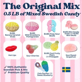 Swedish Candy Chef Mix - Bubs Swedish Candy - Variety Pack - Hand Packed in Sweden - .5LB