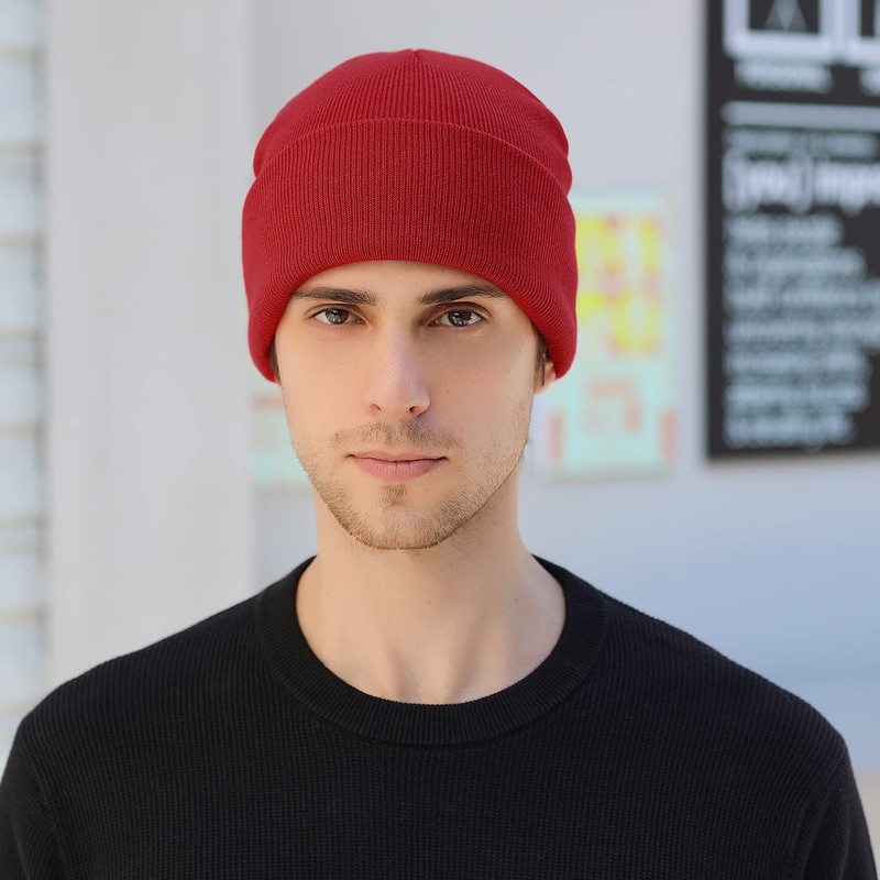 MASADA Women's and Men's Beanie Winter Hat, red
