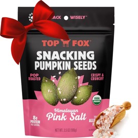 Top Fox Snacks Pumpkin Seeds to Eat (Himalayan Pink Salt, 3.5 oz – 6 Pack) - Gluten Free Snacks, Protein Snacks, Keto Friendly Snacks, Allergen Free Snacks, Paleo & Vegan - Organic Pop-Roasted