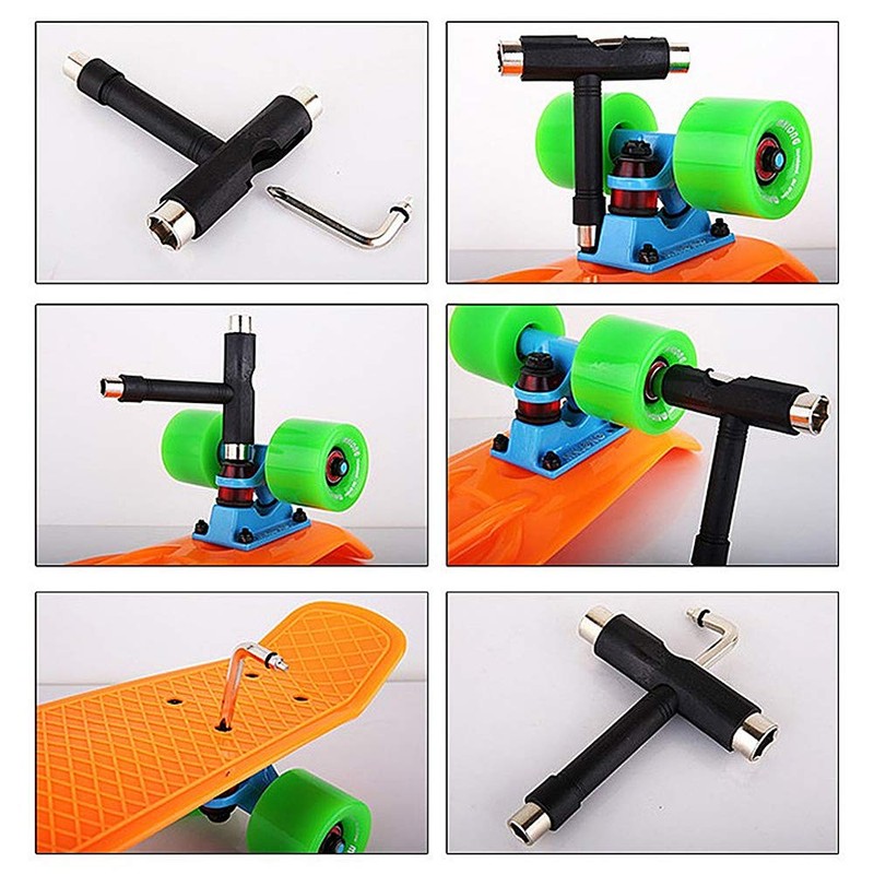 TRIXES Black 5 Way Scooter/Skateboard/Longboard Tool with Key Turner