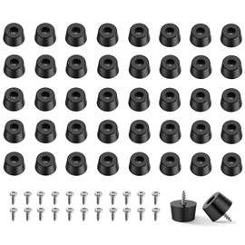 40 PCS Round Rubber Feets with Screws, Rubber Non Slip Furniture Leg Pads, Floor Protector Pads for Chairs, Tables, Sofas & Cabinets