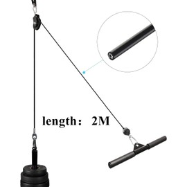 JOZMMZEOOA Fitness Cable Pull, 2 m Cable Pull, Fitness Gym, Cable Rope, Calisthenics, Steel Cable, Cable Pull, Wire Fitness Equipment, Triceps Rope, Cable Pull, Rowing with Eyelets, for Lat Pull Cable