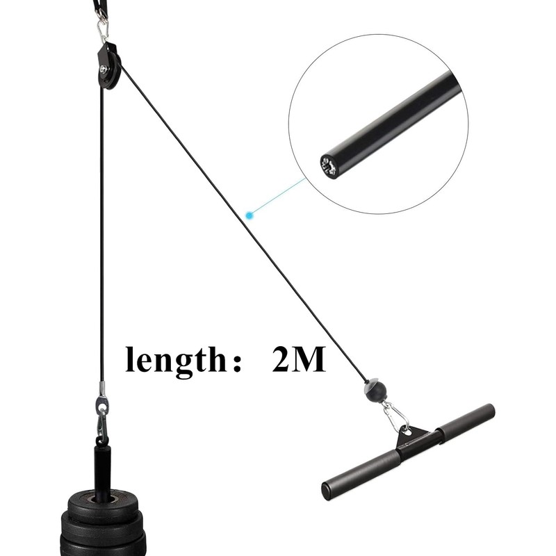 JOZMMZEOOA Fitness Cable Pull, 2 m Cable Pull, Fitness Gym,