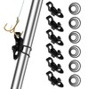 6 Sets Hook Keeper for Fishing Rod, Fishing Rod Hook Keeper with 3 Sizes Rubber Rings for a Variety of Fish Rods, Quick Installation