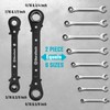 DURATECH 4-in-1 Reversible Ratcheting Wrench Set, Double Box End Wrench