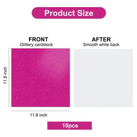 BEISHIDA 12x12inch Glitter Cardstock, 10 Colors Glitter Paper for Crafts, Graduation Grad Cap Decoration, 250GSM Premium Sparkly Scrapbook Paper for Cricut, Card Making, DIY Art Projects(10 Sheets)